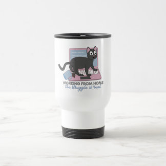 Caneca Térmica Trabalhando de casa - A luta é real com gatos