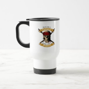 Caneca Térmica Trabalhar Como Uma Festa De Capitã Como Uma Joll D