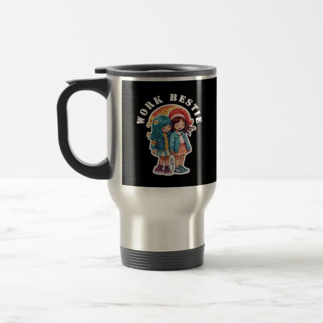 Caneca Térmica Trabalho Bestido Clássico - Citação Engraçada (Esquerda)