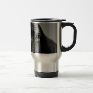 Caneca Térmica Trabalho de arte de Olhos de Cavalo Branco Negro