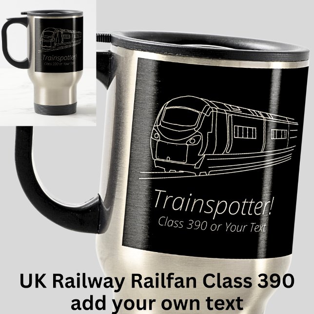 Caneca Térmica Trainspotter Classe 390 Electric Railfan UK Ferrov (Criador carregado)