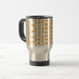Caneca Térmica Trajetórias de mudo solar padrão africano em branc