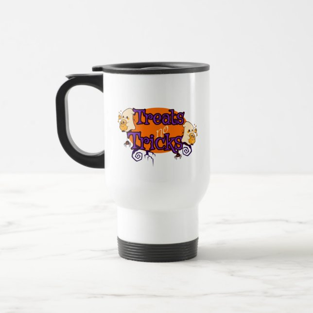 Caneca Térmica Tratamentos Sem Truques Para Fantasmas Halloween (Esquerda)