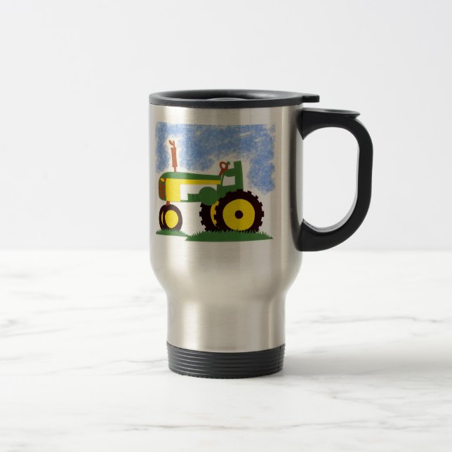 Caneca Térmica Trator sob o céu azul (Direita)