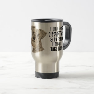 Caneca Térmica Trecho engraçado de Watercolor Miniature Schnauzer