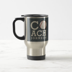 Caneca Térmica Treinador de beisebol de nome personalizado