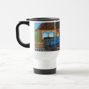 Caneca Térmica Trem a vapor vintage na estação