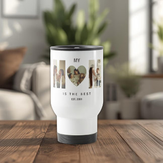 Caneca Térmica Trendy Personalized Photo MOM Heart Travel Mug