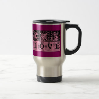Caneca Térmica Três Imagens Antigas de Design de Amor de Cupido