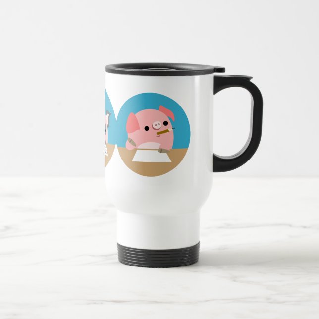 Caneca Térmica Três leitão bonitos dos desenhos animados na (Direita)