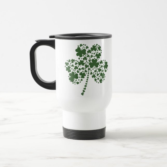 Caneca Térmica Trevo irlandês do trevo do Dia de São Patrício (Esquerda)