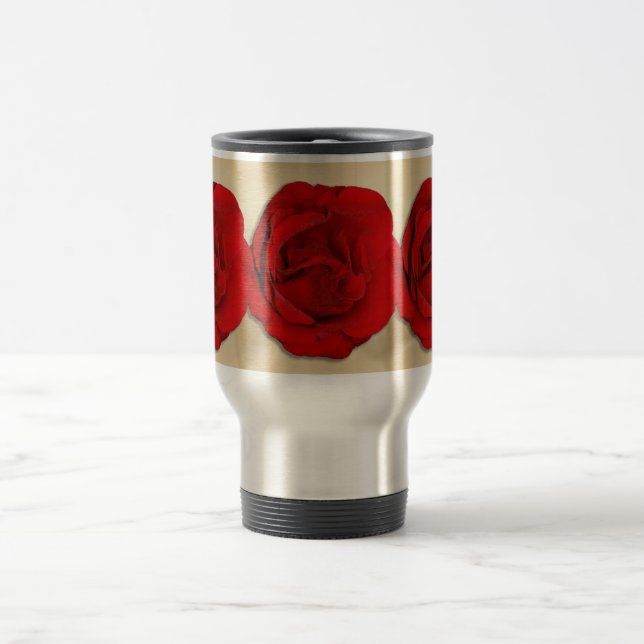 Caneca Térmica Trio | do casamento da rosa vermelha personalizado (Centro)