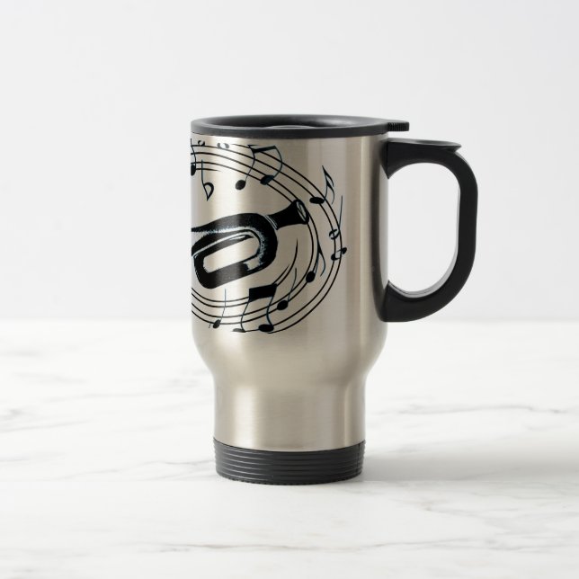 Caneca Térmica Trombeta e notas musicais (Direita)