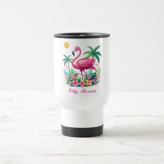 Caneca Térmica Tropical/Flórida rosa flamingo (Centro)