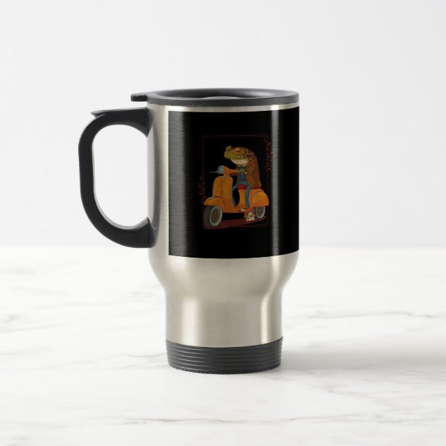 Caneca Térmica Trotinete de Sapo Cogumelo Academia Goblincore (Esquerda)