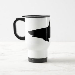 Caneca Térmica Tubarão-Nadador Preto e Branco