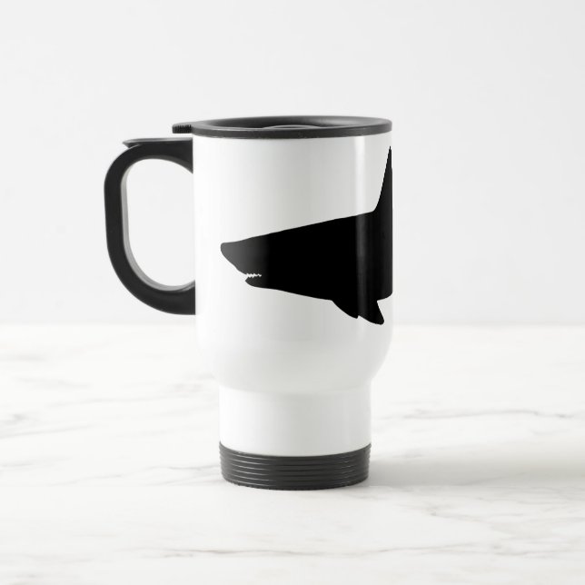 Caneca Térmica Tubarão-Nadar Negro e Branco (Esquerda)