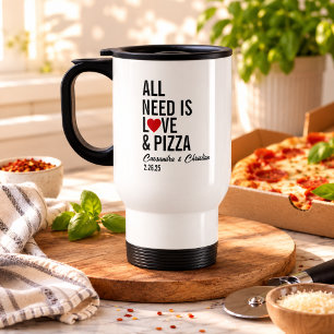 Caneca Térmica Tudo o que Você Precisa É Amor e Guardanapos de Pi