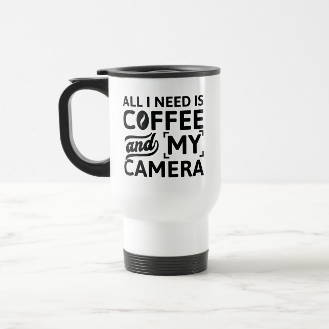 Caneca Térmica Tudo Que Preciso É Café E Minha Câmera (Esquerda)