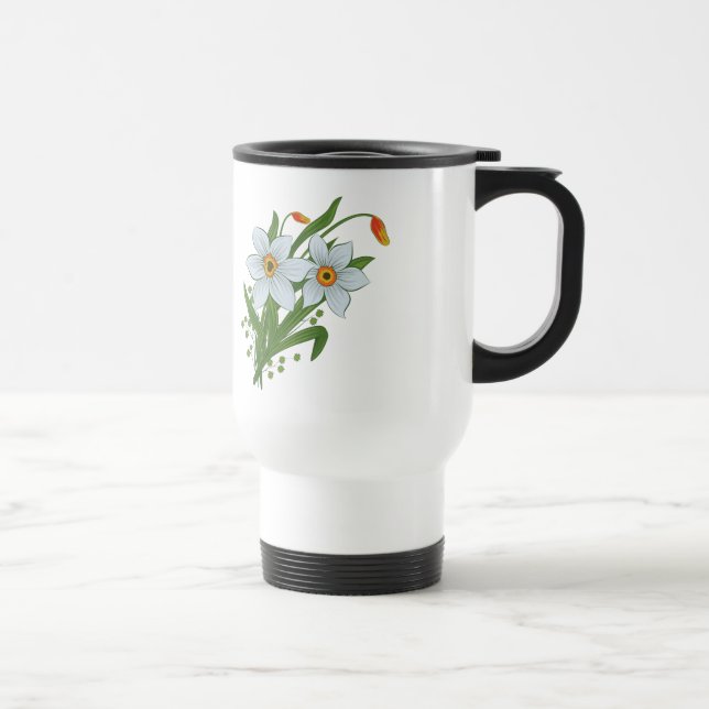 Caneca Térmica Tulipas e Flores de Daffodils (Direita)