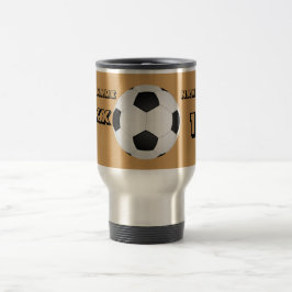 Caneca Térmica Tumbler de Futebol de Texto Preto Personalizado