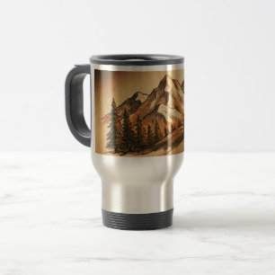 Caneca Térmica Tumbler de Viagem Montanha Vintage Personalizável