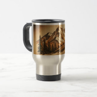 Caneca Térmica Tumbler de Viagem Montanha Vintage Personalizável