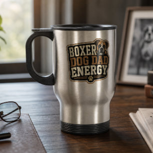 Caneca Térmica Tumbler Isolado Energia de Pai de Cachorro Boxer