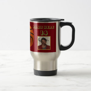 Caneca Térmica Tumbler verde personalizado da foto do basquetebol