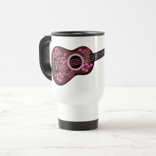 Caneca Térmica Ukulele personalizado de nomes (Frente Esquerda)