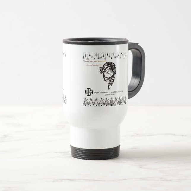 Caneca Térmica Últimas palavras de Jesus (Frente Esquerda)