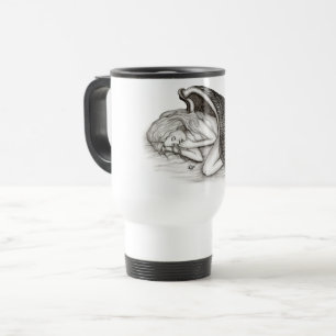 Caneca Térmica Um anjo dormindo, Design preto e branco