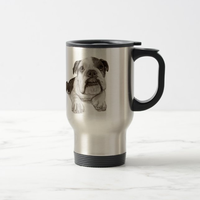 Caneca Térmica Um Brindle Bulldog Puppy (Direita)