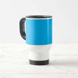 Caneca Térmica Um fundo azul sólido vibrante preenche o quadro