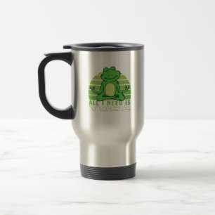 Caneca Térmica Um sapo engraçado e engraçado fazendo yoga.