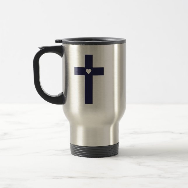 Caneca Térmica Uma Cruz Com Amor Arte de Amor Sagrado (Esquerda)