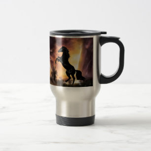 Caneca Térmica Uma elevação do cavalo do garanhão do frisão