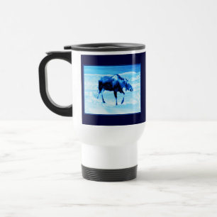 Caneca Térmica Uma Vez Em Um Alce Azul