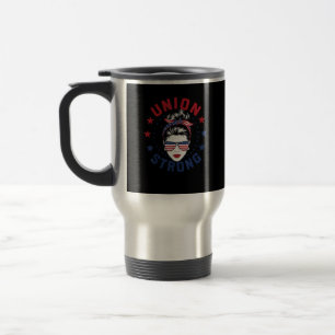 Caneca Térmica União Forte Dia do Trabalho Mensagem Bun EUA Bande