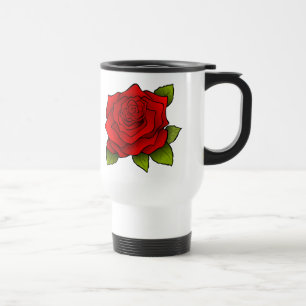 Caneca Térmica Única arte da rosa vermelha