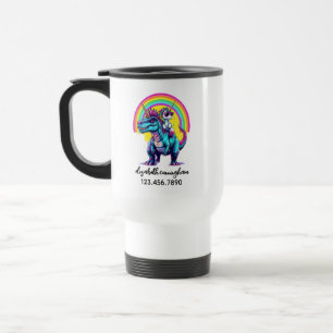 Caneca Térmica Unicorn Andando Dinossauro Arco-Íris