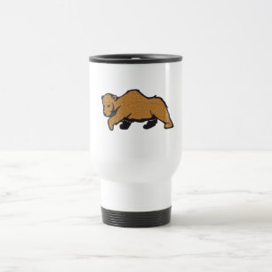 Caneca Térmica Urso de urso de passeio desenhado mão de Brown