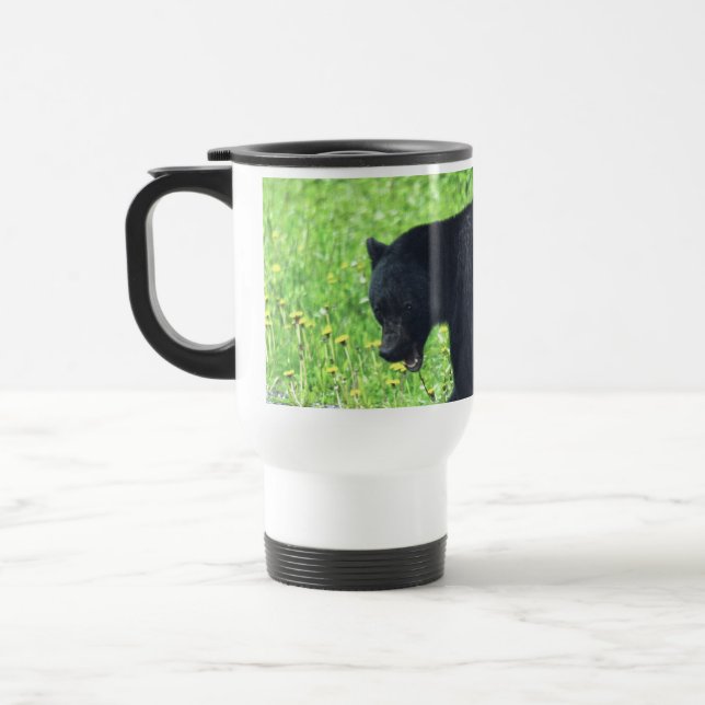 Caneca Térmica Urso Negro Selvagem Caminhando na Grama 3 (Esquerda)