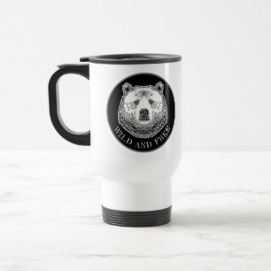 Caneca Térmica Urso, Selvagem E Gratuita, Ilustração Desenhada À 