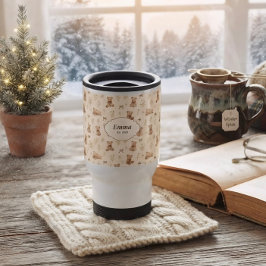 Caneca Térmica Urso Teddy Bear Vintage Cozy Cottagecore Nome Pers