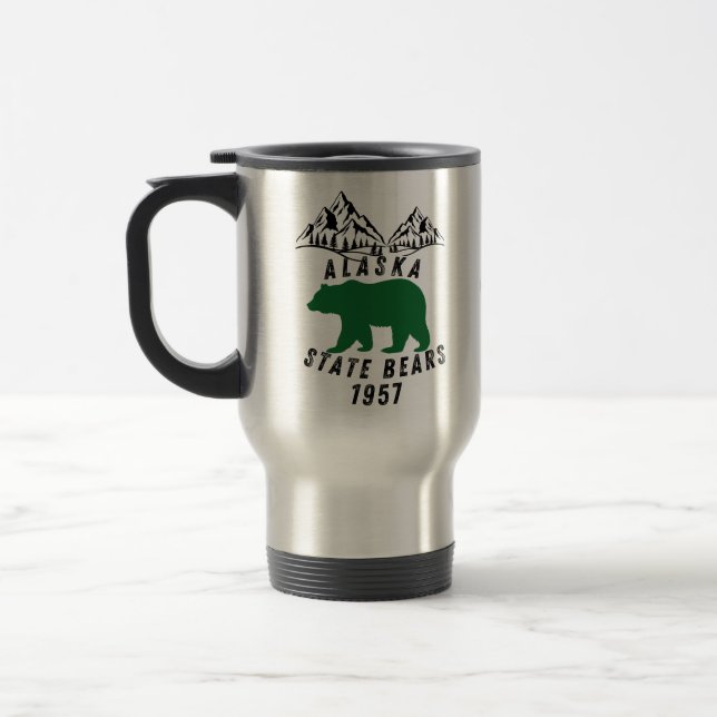 Caneca Térmica Ursos do Estado do Alasca Projeto Preto Retro 1957 (Esquerda)