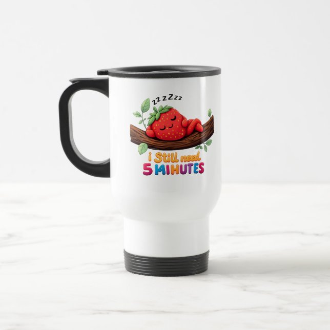 Caneca Térmica ute Sleeping Strawberry – Travel/Commuter Mug (Esquerda)