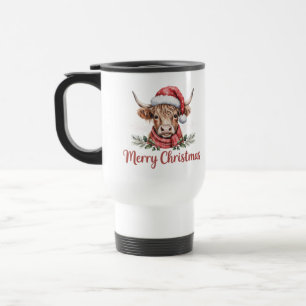 Caneca Térmica Vaca das Terras de Natal Café Festivo Feriado