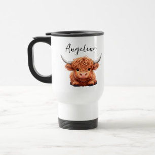 Caneca Térmica Vaca Highland Personalizada Animal de Fazenda Fo