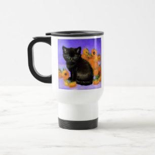 Caneca Térmica Van Gogh Black Kitten com Girassóis